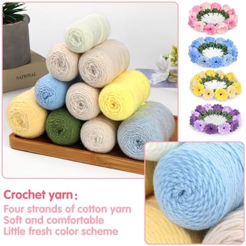 Iuuidu Crochet Kit for Beginners-4PCS Coaster Pot Crochet Flower Kit - Image 3