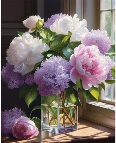 Fountor Flower Paint by Numbers Kit for Adults Beginner 16x20 Inch by Fountor