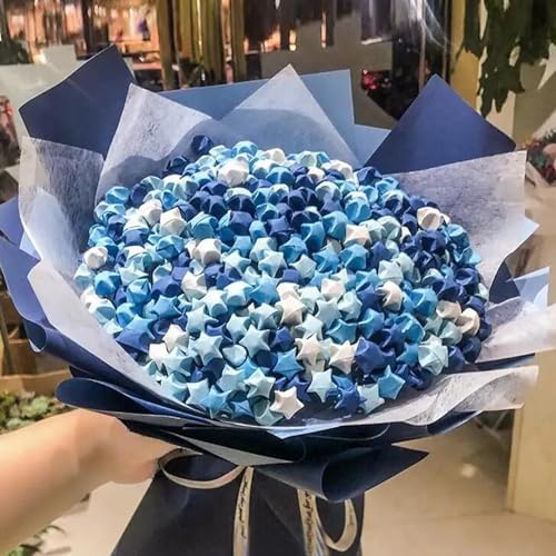 Origami Paper Stars, Colorful Handcraft Origami Lucky Star Paper DIY Paper Arts Creativity Hand Art Crafts (Blue gradient (1350) sheets) - Image 4