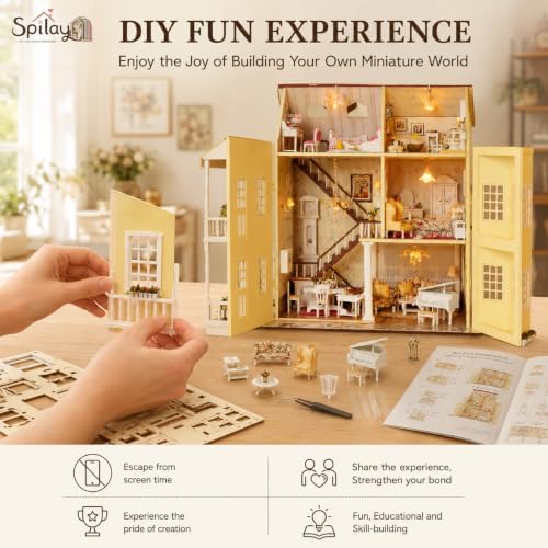Spilay DIY Miniature House Kit for Adults, Miniature Dollhouse Building Kit - Image 5
