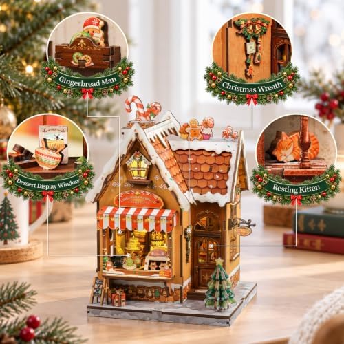 Fsolis Christmas Book Nook Kit, DIY Miniature House - Image 5