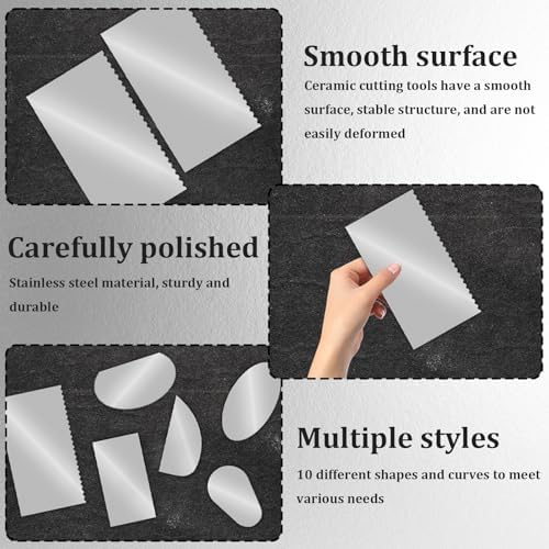 12 PCS Metal Ribs for Pottery, Stainless Steel Clay Scraper Tool Set - Image 4