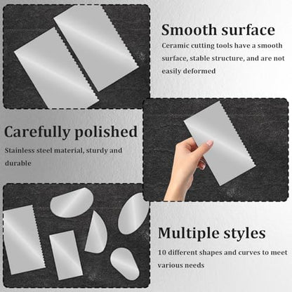 12 PCS Metal Ribs for Pottery, Stainless Steel Clay Scraper Tool Set - Image 4