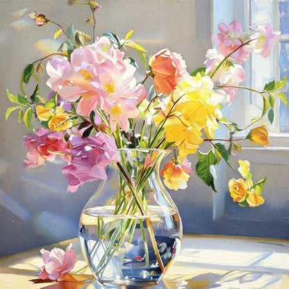 PHANTASYART Flowers Vased Paint by Numbers Kit for Adults 16x16inch by PHANTASYART