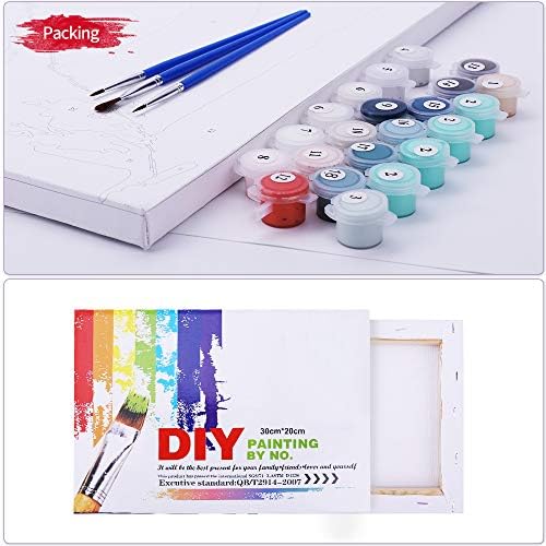 Ginkko Paint by Numbers Kit for Adults Beginner & Kids Ages 8-12 with Wooden Frame Easy Acrylic on Canvas 8x12 inch with Paints and Brushes, Cat Flower (Include Framed) - Image 6