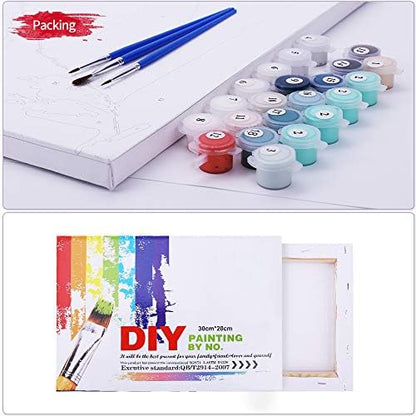 Ginkko Paint by Numbers Kit for Adults Beginner & Kids Ages 8-12 with Wooden Frame Easy Acrylic on Canvas 8x12 inch with Paints and Brushes, Cat Flower (Include Framed) - Image 6