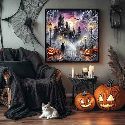 AIBOERL Paint by Numbers Kit for Adults Beginner,Halloween Night, 12X16In - Image 2