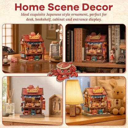 DIY Miniature Dollhouse Kit for Beginners, Mini House Book Nook Kit for Teens, 3D Wooden Puzzle, Japanese Booknook Bookshelf Desktop Home Decor, Tiny Crafts Gift for Adults&Teens, 146 Pieces - Image 6