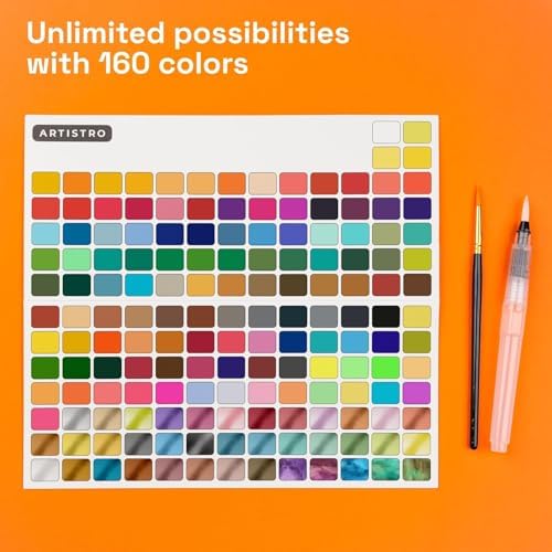 ARTISTRO 50 Metallic Watercolor Paint Set with Brushes for Adults & Kids - Image 4