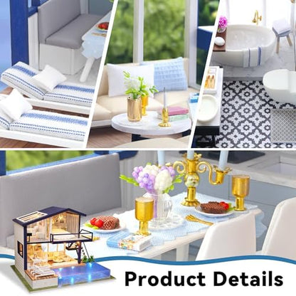 Flever Dollhouse Miniature DIY House Kit Manual Creative with Furniture for Romantic Artwork Gift (Perfect Time Apartment) - Image 5