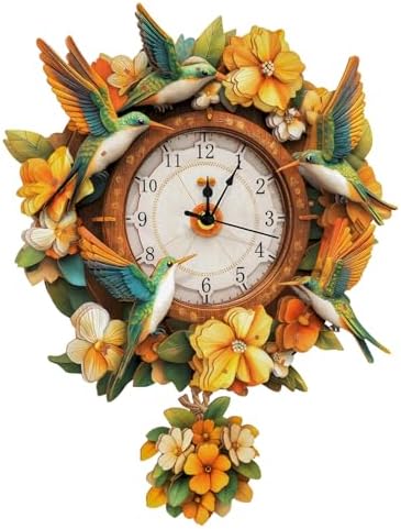 3D Puzzles for Adults, Hummingbirds Wall Clock 3D Wooden Puzzles Clock Kits for DIY Birthday Gift for Women Men Home Decor Holiday Christmas by Jollitot