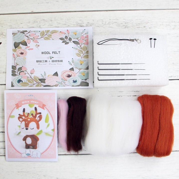 Wizardi Beginner Needle Felting Kit for Adults - Deer. Animal Felting Kit 8x5x3.5cm. Felting Tools. Wool Felting Supplies. Felt Crafts. Wool Felt. F07N8-W2 - Image 5
