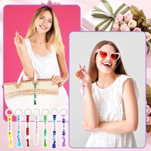 Landical 564 Pcs Cheer Ribbon Keychain Making Kit DIY Name Bead Cheer Craft - Image 5