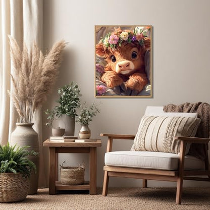 Reivworl Cow Paint by Numbers Kit for Adults Beginners, Highland Cow Paint by Numbers, Adult Paint by Number Kits for Gifts and Wall Decor 16x20 Inch - Image 2