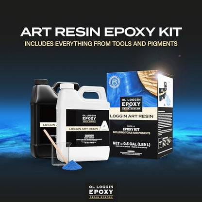 Ol Loggin Epoxy Resin Art Starter Kit, 64 oz. - VOC-Free, Food Safe, Clear, OLE-AR-064-SK - Image 2