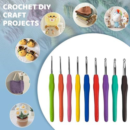 HYHJMISTY Beginner Crochet Kit with Ergonomic Hooks for Adult DIY Gift - Image 7