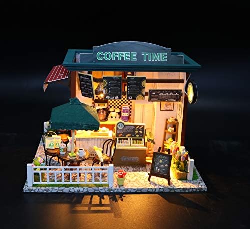 Flever Dollhouse Miniature DIY House Kit Creative Room with Furniture for Romantic Valentine's Gift (Time Cafe) - Image 6