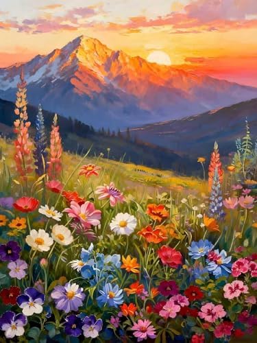 Diamond Art Kits for Adults, Flowers Diamond Art Painting Kits for Adults by croshom