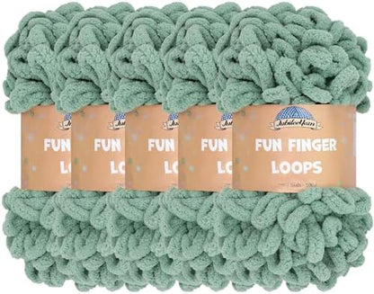 JubileeYarn Fun Finger Loops Yarn - Hunter - 5 Skeins by BambooMN
