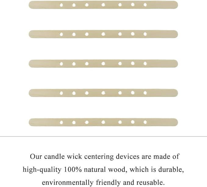 HAHIYO 50PCs 7-Hole Wood Candle Wick Holder Wooden Candle Wick Centering Device Wick Setter Candle Wick Centering Tool for DIY Candle Making Candle Making Supplies Accessories