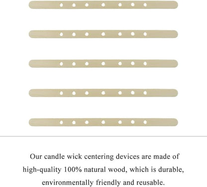 HAHIYO 50PCs 7-Hole Wood Candle Wick Holder Wooden Candle Wick Centering Device Wick Setter Candle Wick Centering Tool for DIY Candle Making Candle Making Supplies Accessories