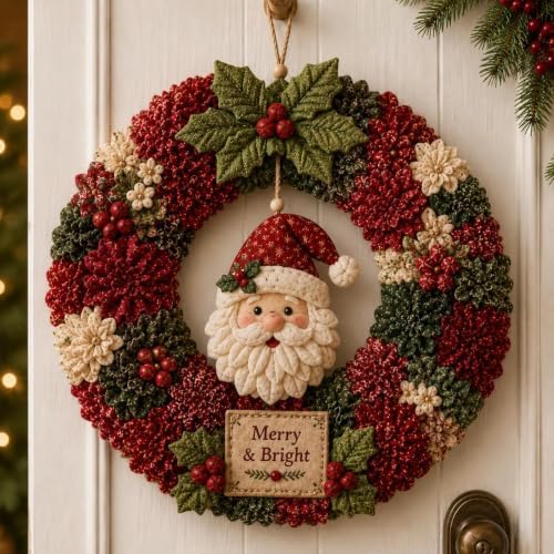 3D Fabric Poke Wreath DIY Kit, Christmas Wreath DIY Kit for Adults (#F) - Image 2