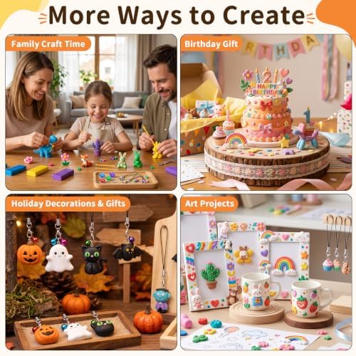 130 Pcs Polymer Clay Kit 48 Colors Oven Bake Clay 40g Large Block,Non-Toxic - Image 7