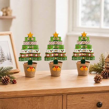 30 Sets Christmas Tree Pot Craft Kit, Standing Paper Xmas Tree DIY Bulk - Image 6