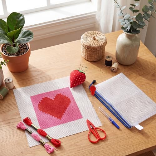 XunYee Needlepoint Canvas Kit, Heart - Image 4