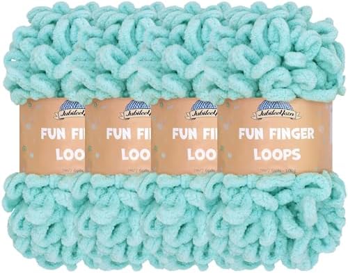JubileeYarn Fun Finger Loops Yarn - Blue - 4 Skeins by BambooMN