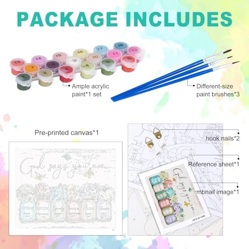 Paint by Numbers Kit for Adults, Christian Bible Verse, 16 x 20 Inch - Image 4