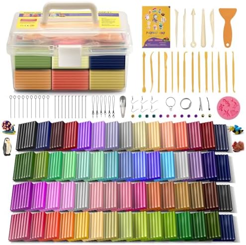 Aestd-ST Polymer Clay Kit 60 Colors, Oven Bake Modeling Clay for Kids by Aestd-STqualityclay
