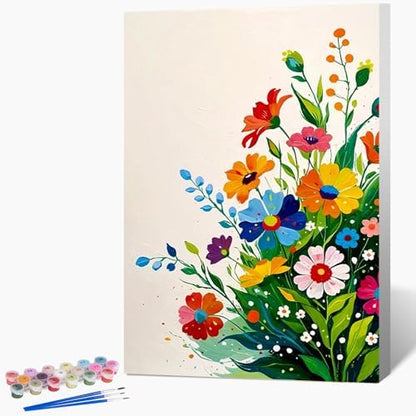 Possoco Framed Paint by Numbers Kit for Adults Beginner & Kids, Flowers Easy Adult Paint by Number Kits on Canvas, DIY Colorful Acrylic Number Painting for Adults for Home Decor Gift 8x12 Inch by Unknown