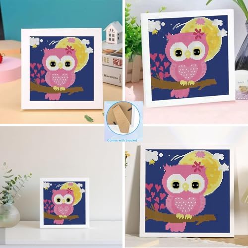Lzyueyuan Owl Stamped Cross Stitch Kits for Beginners, Cross Stitch for Adults with Framed,Crafts for Girls 8-12 Embroidery Kit,11CT Cross-Stitch Arts and Crafts for Adults 8.7inX8.7in - Image 4