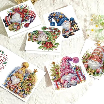 6Pcs Christmas Greeting Card DIY Diamond Art Painting Greeting Cards Blessing Folding Card Kit with White Envelopes Diamond Arts Crafts for Birthday Festival Gift-Goblin02 - Image 2