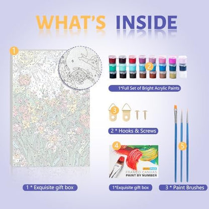 Framed Paint by Numbers Kit for Adults Beginner & Kids Ages 8-12, Flowers Easy Paint by Numbers without Easel, DIY Adult Painting by Number Kits on Canvas with frame for Gift Home Decor 8 x 12 Inch - Image 6