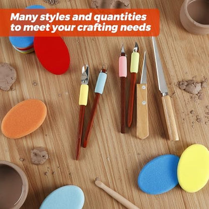 Leriton 4 Pack Pottery Carving Tools 5.9" Clay Sculpting Scrapers - Image 6