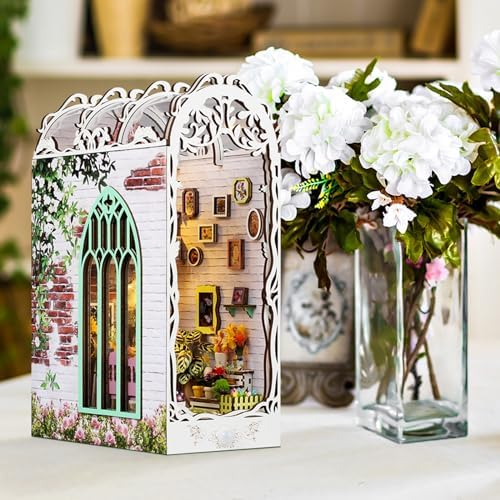 Book Nook Kit, Miniature Kit 3D Wooden Puzzle for Adults, Garden - Image 6