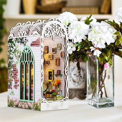 Book Nook Kit, Miniature Kit 3D Wooden Puzzle for Adults, Garden - Image 6