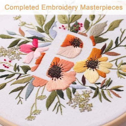 Harimau Letter Pattern P Embroidery Kit for Adult Beginners, Complete Starter Pack with 1 Hoop, Needles, Instruction Guide & Embroidery Stitch Video Tutorials - Image 6