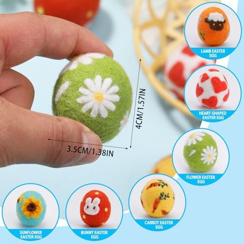 6 Pcs Easter Eggs Needle Felting Kit for Beginner, Needle Felting Start Kit - Image 2