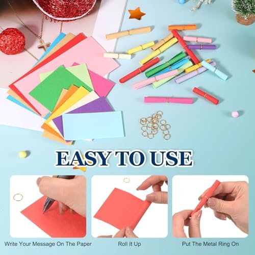 MECCANIXITY 120Pcs Message Paper Scrolls 3x6cm Lucky Wishing Light Green - Image 4