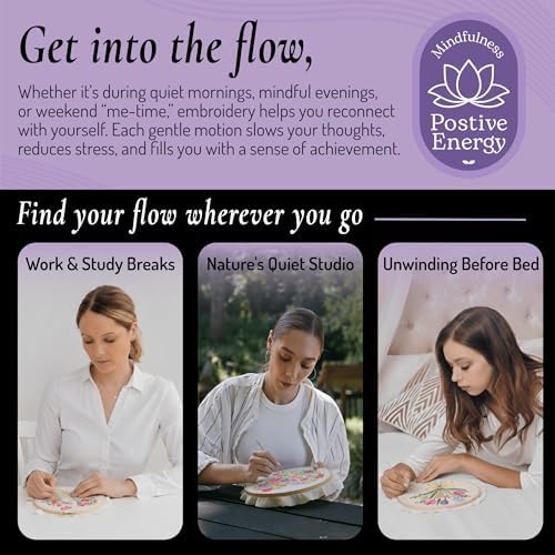 Unwynd Embroidery Kit Floral for Adults and Beginners, Cross Stitch Crafts - Image 5