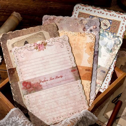 60Pcs Vintage Die-Cut Lace Edge Scrapbook Paper, DIY Junk Journal Supplies - Image 4