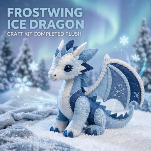 Winter Guardians DIY Patchwork Kit, Felt Animal Sewing Kit for Adults & Beginners, 3D Stuffed Mythical Creature Needle and Thread Kit Craft Sewing Project Kits fo (Winter Night Owl) - Image 2