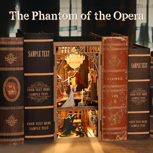 Phantom of The Opera Book Nook Kit, DIY Miniature Dollhouse Kit with LED - Image 5