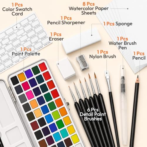 JEAWIWI Watercolor Paint Set, 128 Colors, Portable Water Color Kit - Image 2