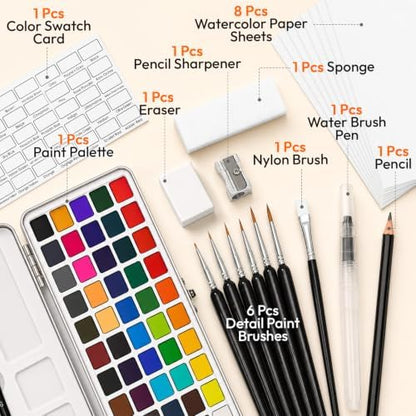 JEAWIWI Watercolor Paint Set,168 Colors, Portable Water Color Kit - Image 2