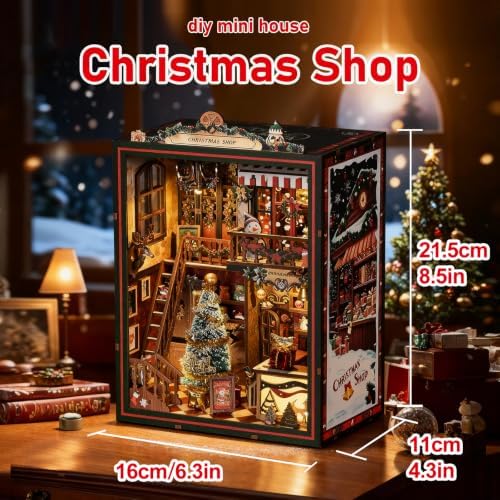 Christmas Book Nook Kits for Adults - with LED Light & Music Box for Xmas - Image 2