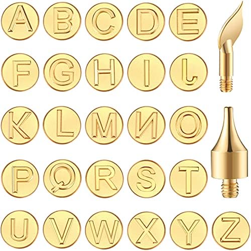 Honoson 28 Pcs Wood Burning Letter Tips Alphabet Stamps Tool Kit by Honoson
